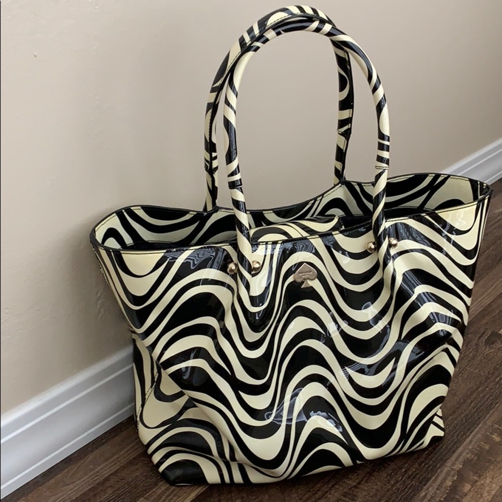 Kate ♠️ Spade unique black/beige zebra print .